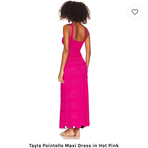 Revolve Lovers and Friends Tayla Pointelle Maxi Dress Hot Pink - Picture 2 of 2